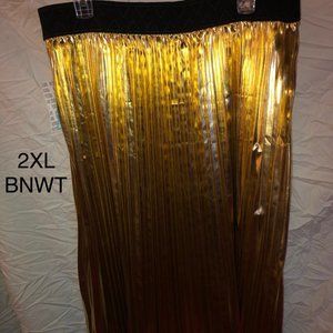 LULAROE JILL SKIRT -NWT 2XL GOLD FOIL
